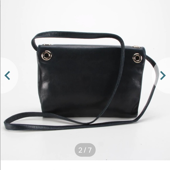 Givenchy Grommet Flip Bag in dark navy.  Leather - Picture 2 of 6